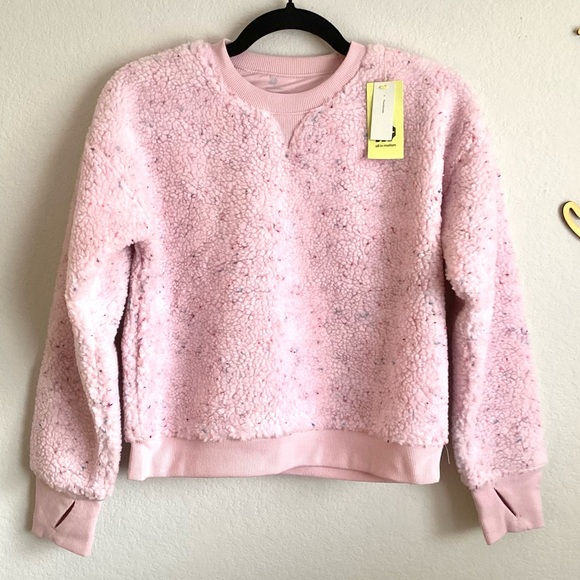 \All in Motion\ NWT Faux Shearling Pullover in Beyond Pink - Picture 2 of 16